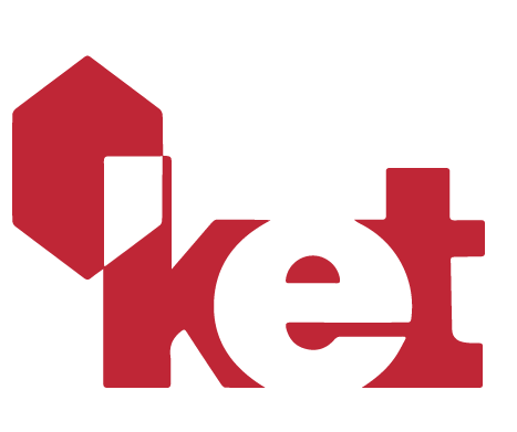 Logo ket avec hexagone symbole de la fabrication locale française